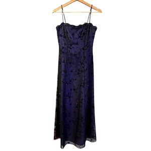 Vintage 90s Betsy & Adam Whimsigoth Fairy Beaded Formal Dress Size 4P Y2K Prom